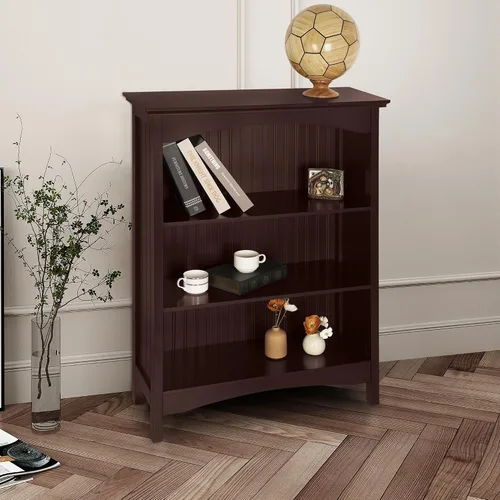 Vista 2 de eHemco Estantería de 3 niveles con 2 soportes arqueados, 40 pulgadas, cereza