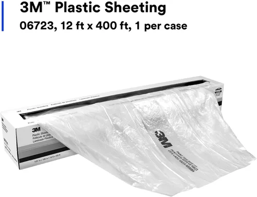 Vista 2 de 3M Lámina de plástico 06723, alta densidad, resistente a roturas, duradera, fácil de cortar, 12 pies x 400 pies
