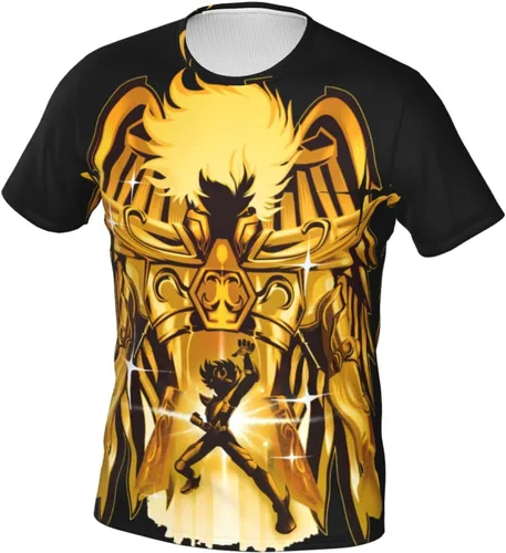 Vista 2 de Saint Anime Seiya - Camiseta de manga corta para hombre, suave, casual, unisex, cuello redondo, camiseta de entrenamiento