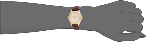 Vista 4 de Seiko neo clásico reloj analógico de cuarzo para mujer con pulsera de cuero SXDG96P1