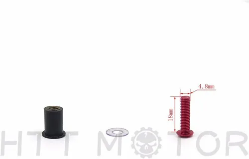Vista 5 de XKMT-Kit de tornillos redondos rojos para parabrisas compatible con CBR 600rr 1000rr/Suzuk GSXR 600 750 1000/R1 R6 R6s/ Kawasak ZX6R ZX9R ZX10R
