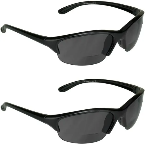 Vista 13 de proSPORT Lentes de sol bifocales de seguridad para hombres y mujeres, ANSI Z87.1, color marrón ahumado, lentes transparentes, color rosa y negro