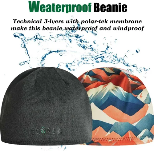Vista 4 de Gorro de invierno resistente a la intemperie Gorro reversible impermeable y resistente al viento Sombrero de calavera para senderismo