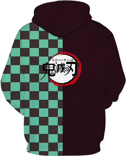 Vista 2 de MAPOTT Sudadera con capucha para niños de anime Tanjirou Nezuko Zenitsu para mujer