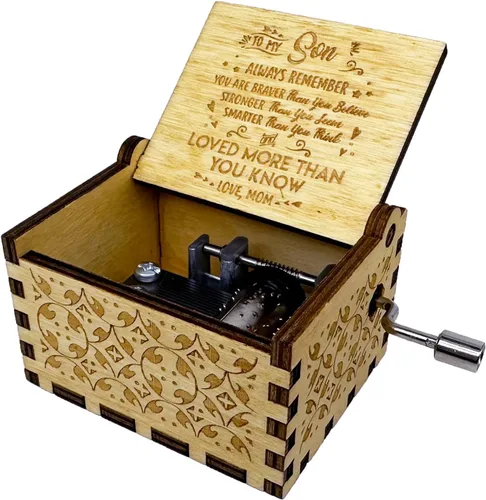 Vista 11 de Caja de música You are My Sunshine from Daughter to Dad, manivela clásica grabada, cajas musicales grabadas, regalos de recuerdo para papá de hija