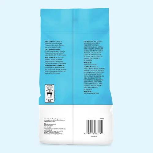 Vista 6 de Amazon Basics Epsom Salt Soak, sulfato de magnesio USP, 3 libras, paquete de 6