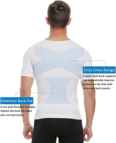 Vista 2 de SLIMBELL Men's Compression Shirt Undershirt Slimming Tank Top Workout Vest Abs Abdomen Slim Body Shaper