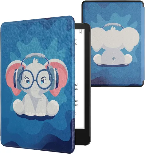 Vista 29 de kwmobile Funda compatible con Amazon Kindle Paperwhite 11. Generación 2021 - Funda para lector electrónico - Libros y páginas Beige/Marrón/Dorado