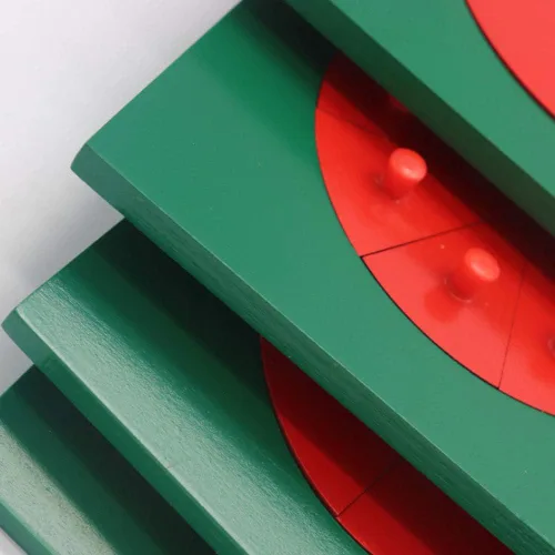 Vista 3 de Mfumyy Montessori - Rompecabezas de madera para fracciones circulares, paquete de 10 unidades, para aprender fracciones, perilla, rompecabezas