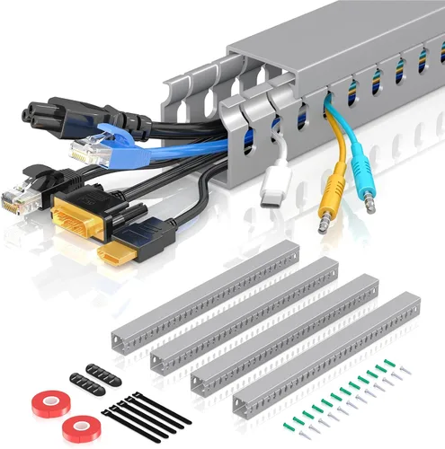 Vista 10 de Kit de canaleta de gestión de conductos de cable, 31.4 pulgadas (2 x 15.7) Gestión de rack de servidor, ocultar cables HDMI VGA de red, canal