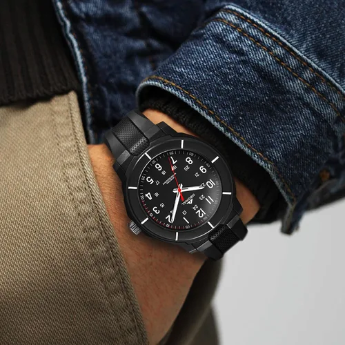 Vista 4 de NBONAL Reloj deportivo de campo para hombre, reloj táctico negro, resistente al agua, 24 horas, pantalla militar, reloj de pulsera casual de cuarzo