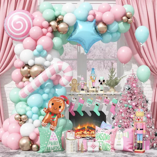 Vista 18 de Jobkoo Kit de Guirnalda de Arco de Globos de Videojuegos con Globos de Papel Metálico de Controlador de Juego Globos de Látex Azules Verdes Negros