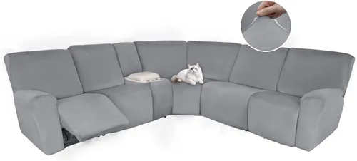 Vista 87 de HDCAXKJ Fundas de sofá seccional reclinable de terciopelo, cubierta de sofá seccional en forma de L, lavable, elástica, suave, para rincón