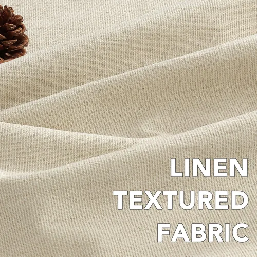 Vista 5 de H.VERSAILTEX Cortinas opacas plisadas completas de lino con mezcla de felpilla de 84 pulgadas, 2 paneles para dormitorio, aislamiento térmico