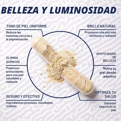 Vista 3 de LILYMOON Píldoras Blanqueadoras de Glutatión Píldoras para Blanquear la Piel - Fórmula para Blanquear la Piel - Píldoras de Glutatión para Blanquear