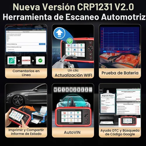 Vista 6 de Launch OBD2 Scanner CRP123I V2.0, herramienta de escaneo de actualización de CRP123E/CRP129E para ABS/SRS/AT/ENG, FCA SGW, 7 servicios