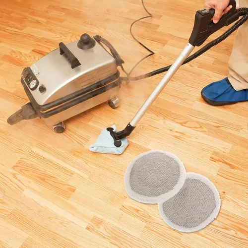 Vista 9 de 2pcs Reusable Steam Mop Pad Replacement Washable High Absorbency Cotton Cloth Cleaning Pads for Floor Steam Cleaner Compatible Models S7001 S8201