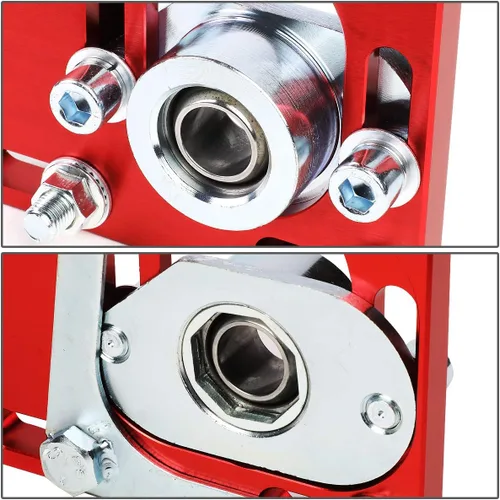 Vista 5 de DNA Motoring CBK-PLT-FM94-RD Placas delanteras ajustables +/- 2.5 Camber/Caster