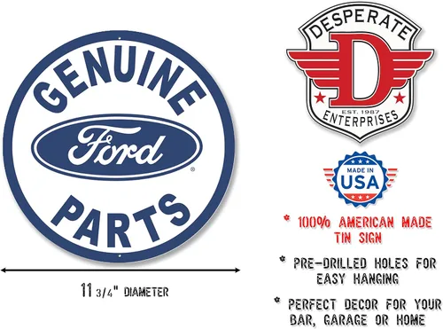 Vista 2 de Signs 4 Fun SRAFB Ford Parts - Letrero redondo, color azul