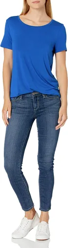 Vista 5 de Tienda Essentials Túnica de manga corta con escote redondo para mujer, paquete de 2