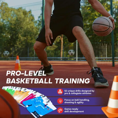 Vista 2 de Kick Deck HoopDeck de UVU Training - Programa de entrenamiento de baloncesto de 52 cartas para todos los niveles de habilidad y edades - Desarrollo