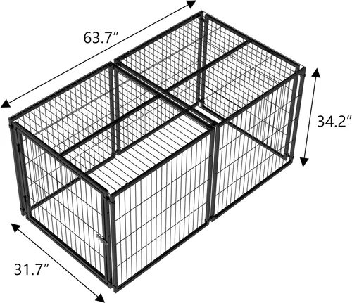 Vista 3 de Rophefx Jaula grande para perros, jaulas de metal de 63.7 pulgadas, perreras para perros grandes y medianos, jaula extra grande para interiores