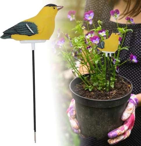 Vista 6 de Sensor de humedad del suelo, sensor de humedad decorativo con forma de pájaro largo higrómetro para plantas de interior, exterior, jardín, césped