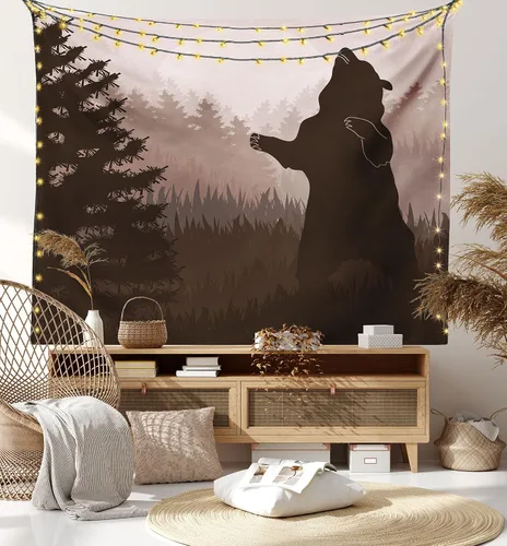Vista 235 de Ambesonne Tapiz de arte afro, hombre negro fuerte con una corona de trazos impresión de pintura moderna, decoración de tela para colgar en la pared