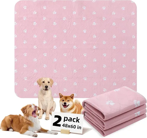 Vista 27 de PUPTECK Almohadillas lavables para orina para perros – Almohadillas impermeables reutilizables de entrenamiento para cachorros – Tapete de parto