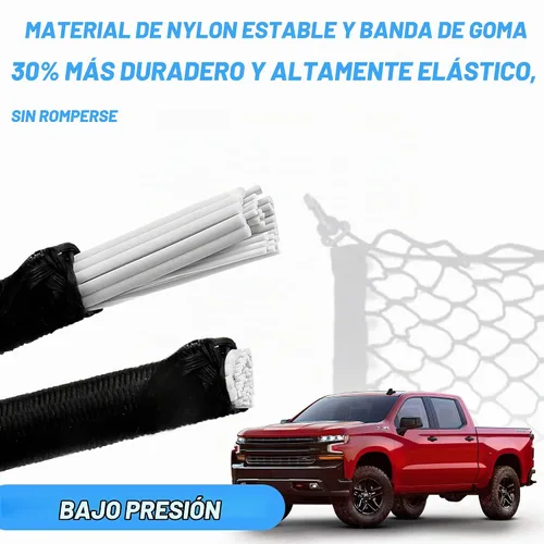 Vista 4 de Mictuning Upgraded 41"x30" organizador de carga neta auto camión de malla elástica de carga trasera – Ajuste Universal para SUV camiones mini