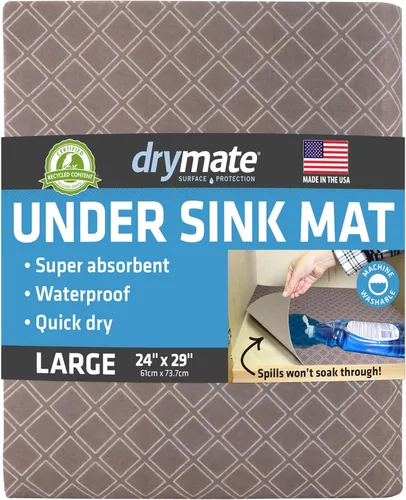 Vista 16 de Tapete Premium Drymate para Debajo del Fregadero, Tapetes Impermeables de Protección para Gabinetes de Cocina y Baño, Forros Absorbentes