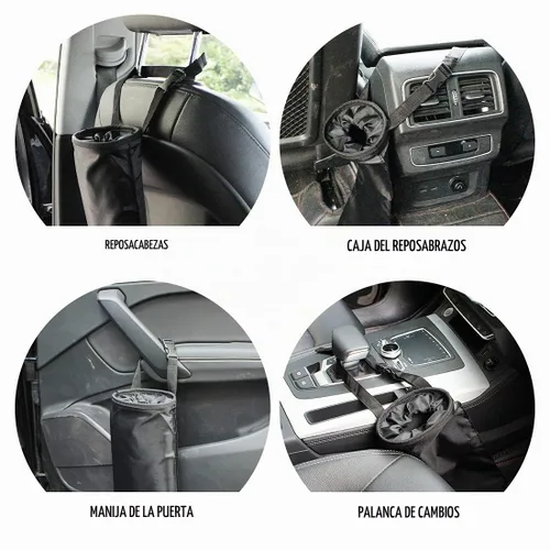 Vista 7 de Paquete de 2 bolsas de basura para automóvil, lavables, ecológicas, para colgar en la parte trasera del asiento, bolsa de basura para automóvil