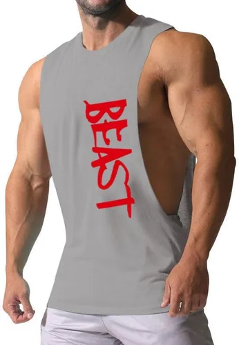 Vista 2 de Camiseta sin mangas para hombre, paquete de 2 camisetas sin mangas para entrenamiento, gimnasio, fitness, corte abierto, lados abiertos