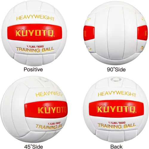 Vista 7 de 1.1lbs/500g Weighted Heavy Volleyball For Setters Serve Trainer Setter Weighted Volleyball Training Equipment Size 5 Thickened Surface Soft Leather