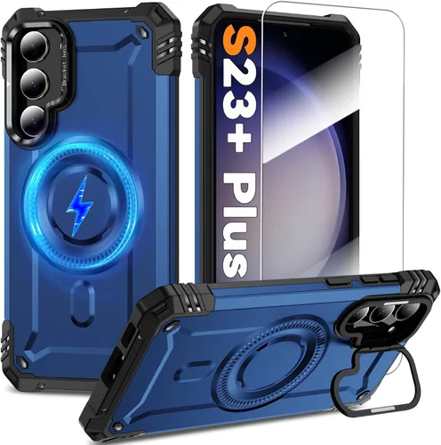 Vista 44 de Funda magnética para Samsung Galaxy S25+ Plus/Galaxy S24+ Plus [Soporte de anillo de cámara integrado] [Protector de pantalla]