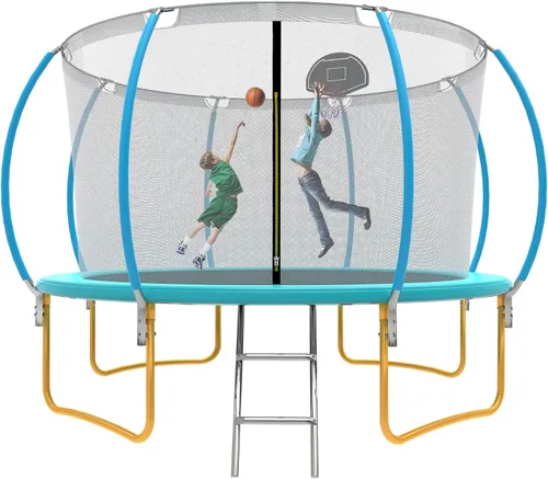 Vista 9 de Tranpoline - Tranpoline para exteriores de 16 pies, 14 pies, 12 pies, 10 pies, para niños y adultos, capacidad de peso de tranpoline de 300 a 1000