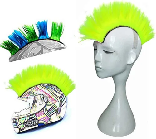 Vista 11 de Helmet Hawks Mohawk Pelucas sintéticas para bicicleta/casi casco/palo reutilizable diseño