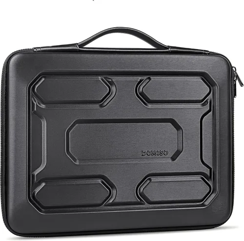 Vista 16 de DOMISO Funda para laptop de 13.3 pulgadas con asa, bolsa para computadora a prueba de golpes, funda protectora impermeable EVA para portátiles