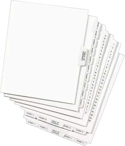 Vista 7 de Avery -Style Premium Collated Legal Index Exhibit Divisores, A-Z y tabla de contenido, pestaña lateral, 8.5 x 11 pulgadas, 1 juego (11374)