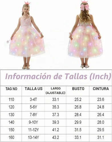 Vista 5 de SZ-TONDA Vestido de Bruja Rosa Iluminado para Niñas - Ropa de Cosplay para Fiesta de Halloween Infantil