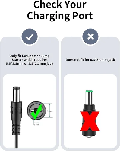 Vista 4 de Repuesto para cargador Booster PAC ES5000, cable de cargador de refuerzo de 19 V compatible con Booster PAC ES2500 ES5500 ES5000 ES2500C ES6000