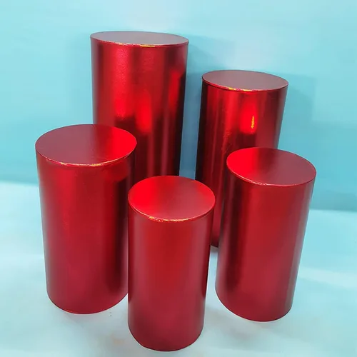 Vista 11 de Fundas de soporte de cilindro de fiesta para soportes de pedestal de cilindro de metal, fundas elásticas de bronce, cubierta de pedestal para Negro