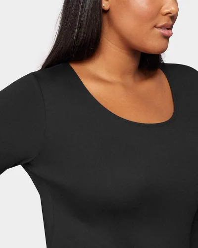 Vista 3 de 32 Degrees Heat - Camiseta de manga larga con cuello redondo para mujer, ultra suave, térmica, ligera