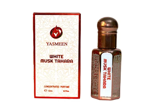 Vista 3 de Yasmeen Almizcle al Tahara blanco puro 0.4 fl oz de alta calidad para mujeres y hombres fragancias concentradas aceite grueso Attar Perfume Crema