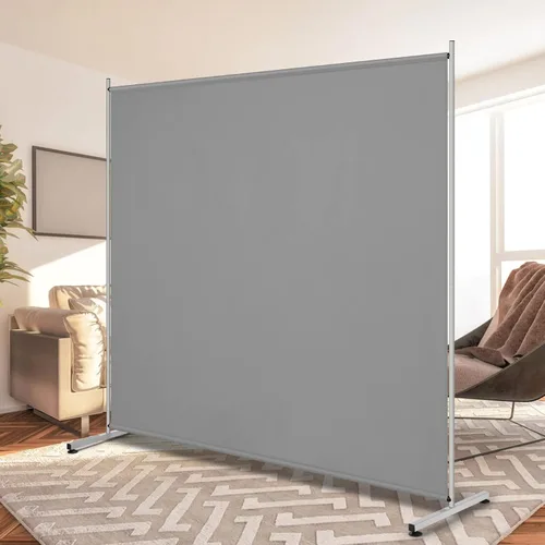 Vista 9 de Rantila Divisor de habitación de 2 paneles grandes, divisor de oficina portátil, cómodo móvil, pantalla de privacidad plegable para dormitorio