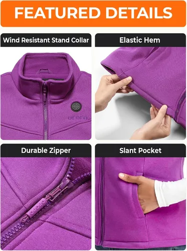 Vista 6 de ORORO Chaleco de forro polar térmico para mujer con batería, chaleco térmico ligero (cargador no incluido)