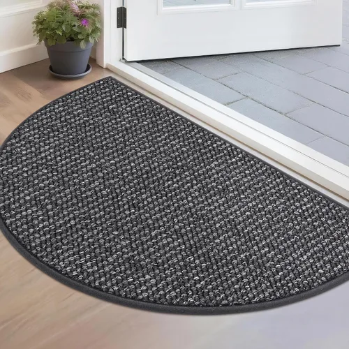 Vista 34 de BEQHAUSE Tapete Atrapa Suciedad para Puerta 17" x 30" Semicírculo Antideslizante Lavable Tapetes de Entrada Alfombras Absorbentes de Bienvenida