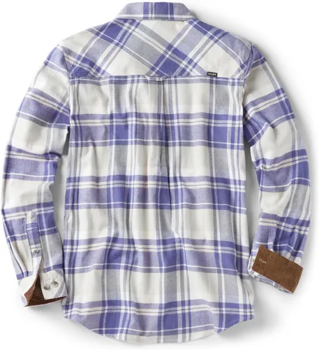 Vista 2 de CQR - Camisa de franela de algodón a cuadros con botones y manga larga para hombre, algodón cepillado suave, camisa de estilo informal