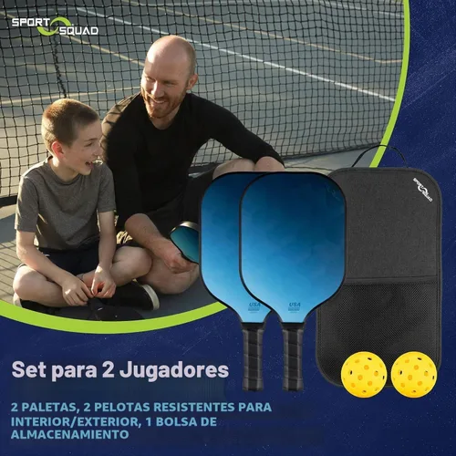 Vista 4 de Sport Squad Pickleball Paddles Set of 2 and Single Paddles - Lightweight, Durable & High-Performance Playability - Enhanced Grip & Power - USA