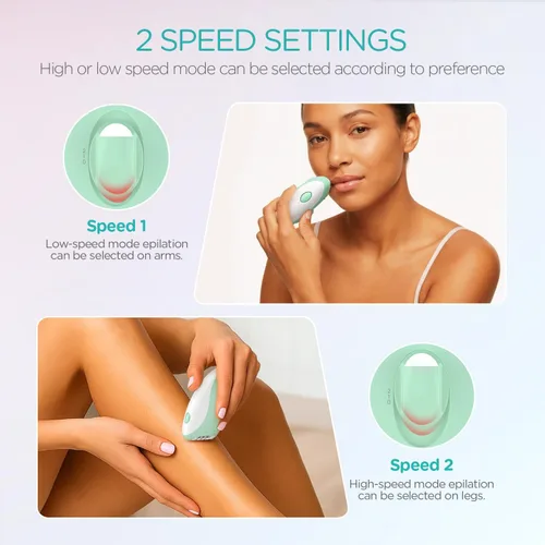 Vista 5 de Depiladoras para mujeres con 21 pinzas y luz LED, 2 velocidades de depilación facial inalámbrica para mujeres, depiladoras eléctricas recargables